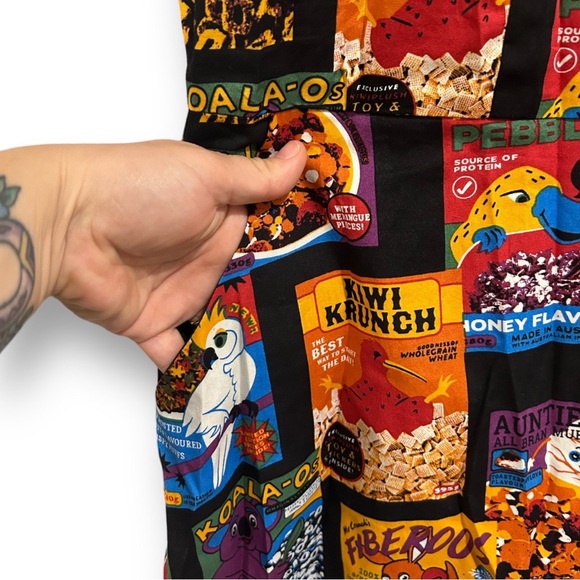 BNWT Dangerfield Cereal Cotton Shirt Dress Retro Australiana NZ Theme Print - Picture 7 of 10